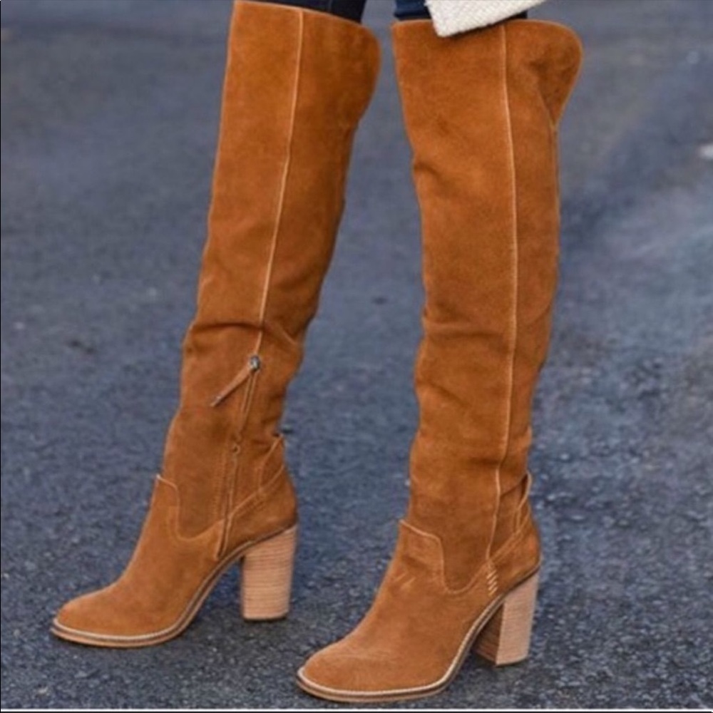 Dolce Vita Saddle Suede Ohanna Over The Knee Boots - Picture 2 of 7